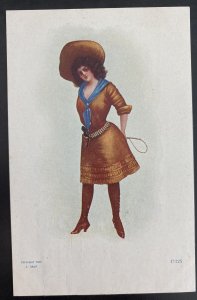 Mint USA Color Picture Postcard Cowgirl 1905 J Tully