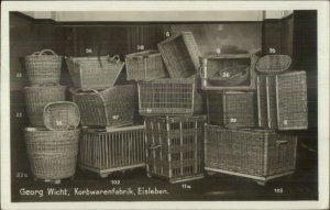 Eisleben Germany George Wicht Wicker Basket Factory Real Photo Postcard