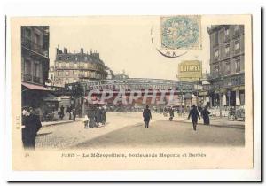 Paris (18th) Le Metropolitain Old Postcard Magenta Boulevard Barbes (Metro)