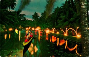 Twilight Coco Palms HI Nightly Ceremony Postcard unused (27167)