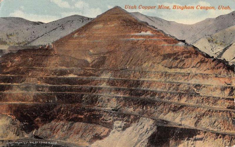 Bingham Canyon Utah Copper Mine Quarry View Antique Postcard K11247