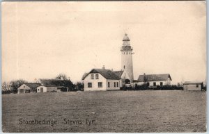 c1910s Storeheddinge Stevns Fyr Denmark Postcard Lighthouse Coast Tower Sea View