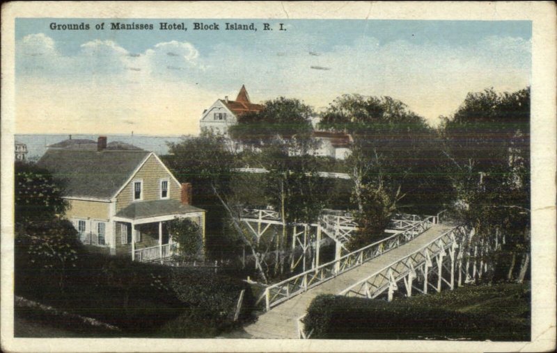 Block Island RI Manisses Hotel c1920 Postcard