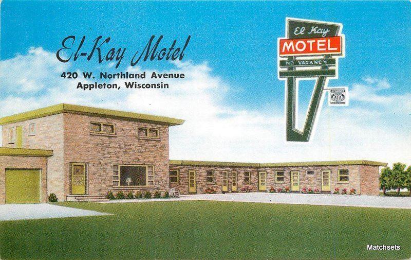 1940's APPLETON WISCONSIN El-Kay Motel Schwartz postcard 7327