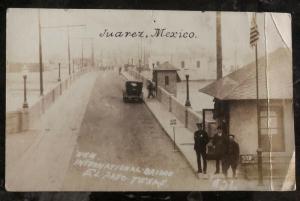 Mint El Paso TX USA Real Picture Postcard RPPC New International Bridge Juarez