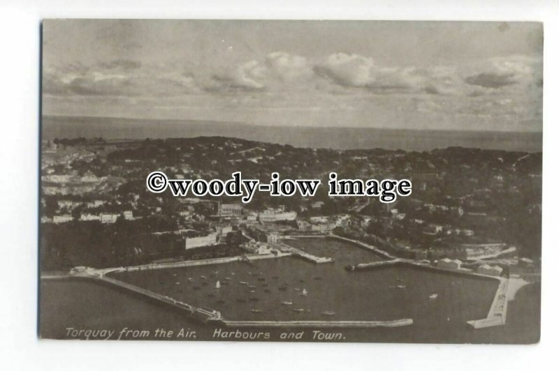 tq0965 - Devon - An Early Aerial View of Torquay and it's Harbours - Postcard 