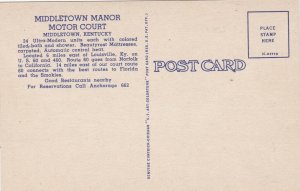 Kentucky Middletown The Middletown Manor Motor Court Curteich sk1332