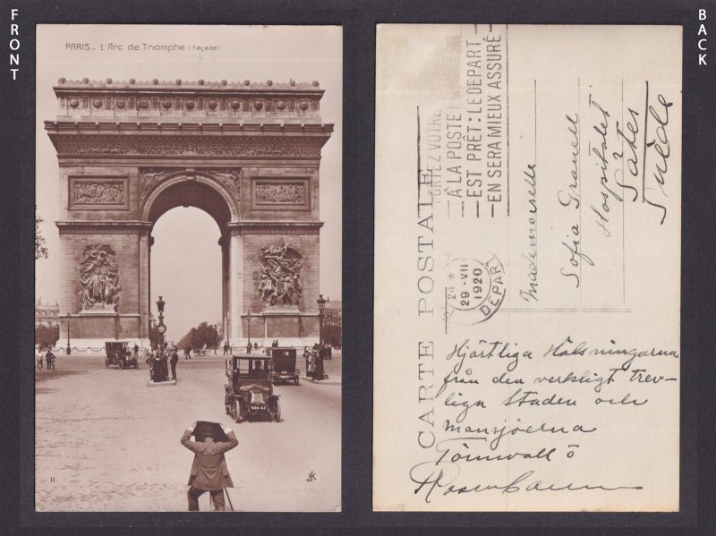 FRANCE, Postcard RPPC, Paris, Arc de Triomphe