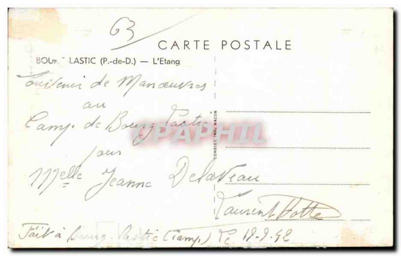 Old Postcard Bourg Lastic (P -to-D) L Etang