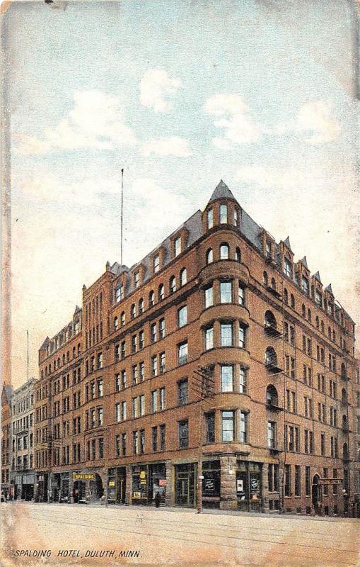 C12/ Duluth Minnesota Mn Postcard 1907 Spalding Hotel Building