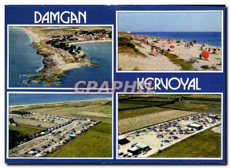  Moderne Postkarte Damgan Kervoyal Morbihan der Punkt der Strandcampingplatz bem