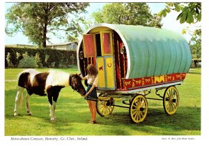 Girl with Horse-Drawn Caravan, Bunratty,  Co Clare, Ireland