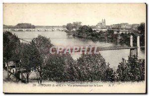 Tours - Panoramic View on the Loire - Old Postcard