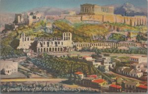 Postcard A General View of the Acropolis Athens Greece