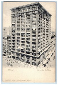 c1905 Marquette Building Exterior Road Chicago Illinois Vintage Antique Postcard