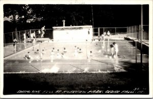 Real Photo Postcard Swimming Pool at Riverview Park in Cedar Rapids, Iowa~137960