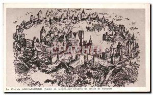 Old Postcard La Cite de Carcassonne Middle Ages