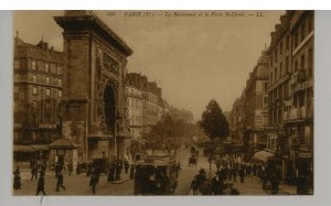 France - Paris. St. Denis Boulevard, Street Scene & Arch
