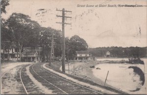 Postcard Street Scene Short Beach New Haven CT 1908