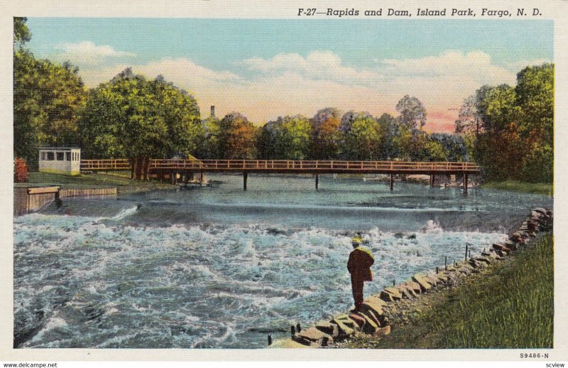 FARGO , North Dakota , 1930-40s Dam , Island Park