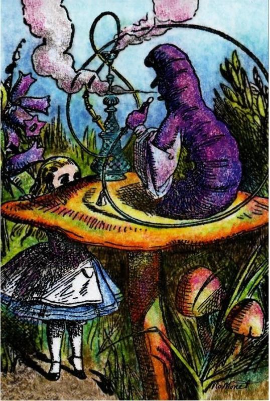 alice in wonderland caterpillar smoking coloring pages