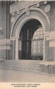 Woodstown New Jersey Public School Entrance Antique Postcard J55177 