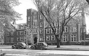 Grinnell IA Grinnell College Dormitory Old Cars Real Photo postcard