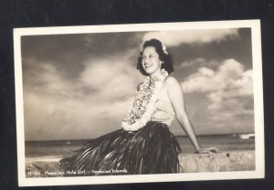 RPPC HAWAII TERRITORY HAWAIIAN HULA GIRL PRETTY WOMAN REAL PHOTO POSTCARD