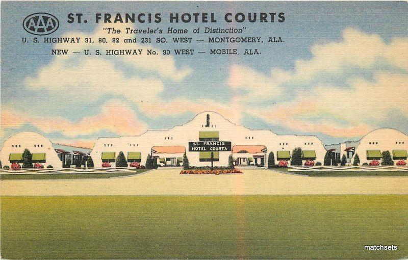 1940s St Francis Hotel Courts Mobile Alabama Teich linen 9098