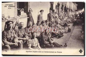 Old Postcard War Sketches 1914 English Cavallers in Cantonment in France