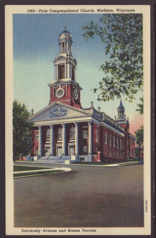 First Congregational Church,Madison,WI Postcard 