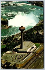 Skylon Tower, Niagara Falls, Vintage Chrome Postcard, 1973 Tobermory CDS Cancel