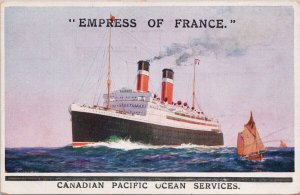 Empress of France Ship Boat Canadian Pacific Ocean Services CPOS Postcard H58