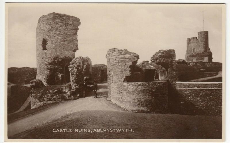 Cardiganshire; Castle Ruins, Aberystwyth RP PPC Unused, c 1910, With Groundstaff 