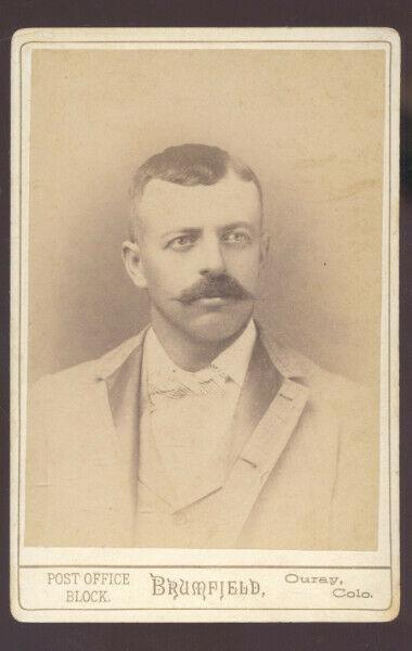 REAL PHOTO CABINET CARD OURAY COLORADO CHRIS BOWMAN BRUMFIELD STUDIO 1892