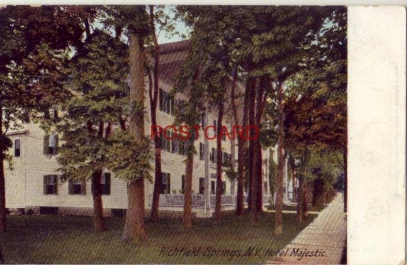 pre-1907 RICHFIELD SPRINGS, N. Y. HOTEL MAJESTIC