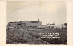 Cambridge Illinois~HIgh School~Unit School District 227~School Buses~1950s RPPC