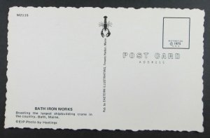 Bath Iron Works, Bath Maine ME Postcard - Battle Ships, Crane (F5)