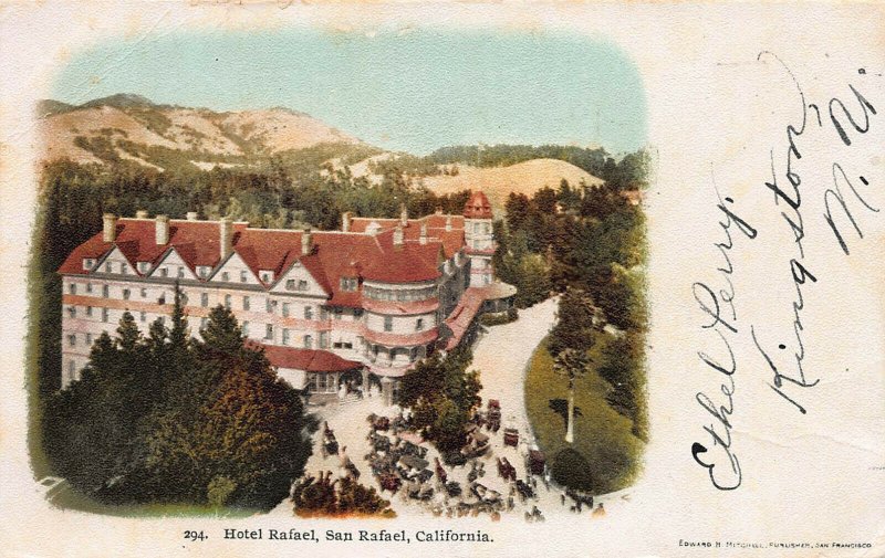 Hotel Raphael, San Raphael, California, Very Early Postcard, Unused 