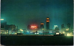 Canada A Night View Of The Skyline Toronto Ontario Chrome Postcard 09.63