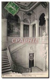 Old Postcard Poitiers L & # 39Escalier From & # 39Hotel Town