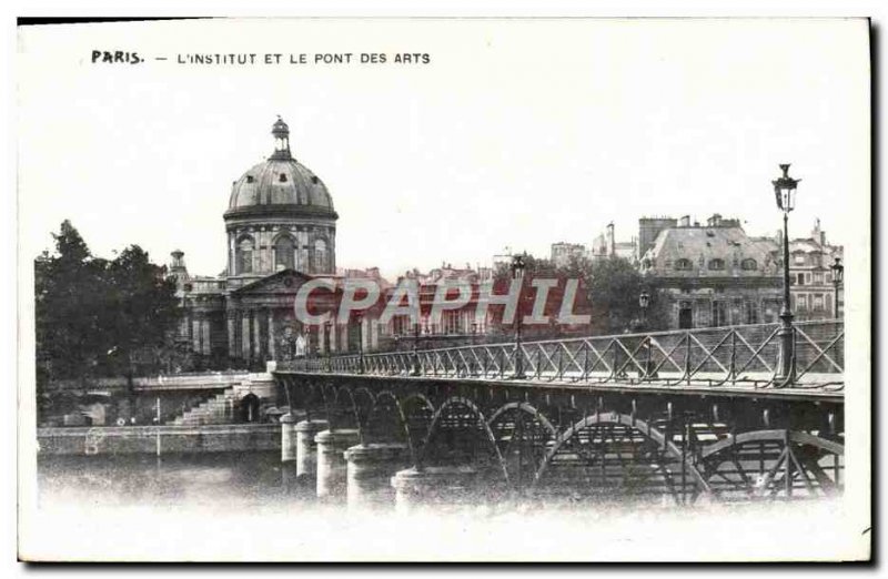 Old Postcard Paris l & # 39Institut And The Pont Des Arts