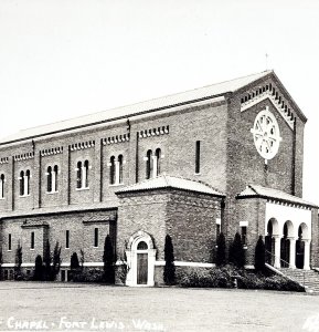 RPPC Fort Lewis Post Chapel Church Washington 1920s Pacific NW Ellis PCBG6F