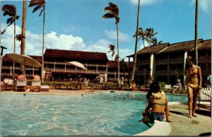 Vtg Kailua Kona Hawaii HI Islander Inn Swimming Pool View Kauai Postcard