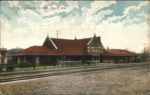 Beloit WI CM&St. Paul RR Train Station Depot c1910 Postcard