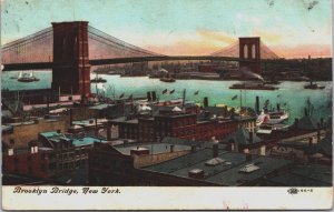 Brooklyn Bridge New York City Vintage Postcard C212