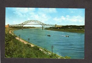 MA Cape Cod Canal Bridge Bourne Mass Massachusetts Postcard