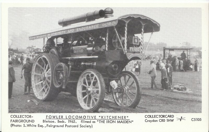 Fairground Postcard - Fowler Locomotive Kitchener - Bletsoe, Bedfordshire U754