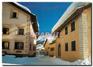 Postcard Modern Schant Engadiner Hause