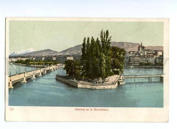 133168 Switzerland GENEVE from MONT-BLANCE Vintage postcard